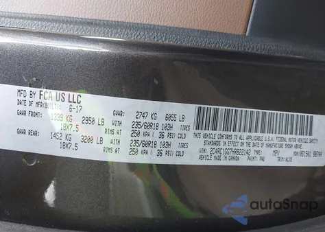 2017 Chrysler Pacifica Limited from USA, damaged, VIN 2C4RC1GG7HR822142